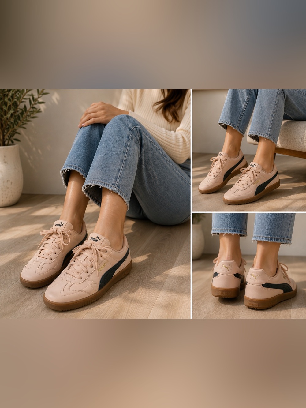 Puma Carina Street Pink Black Gum Sole Sneakers Women’s Size 7 EU 37.5